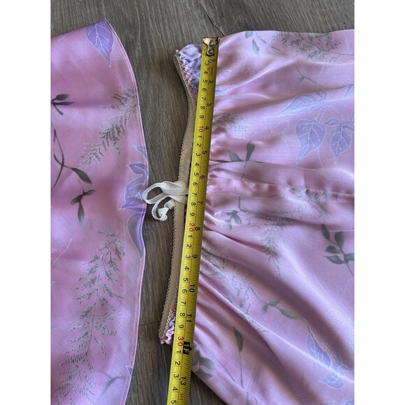 Vtg 90s California Dynasty Pink Satin Cami Pajama Pants 2 Pc Set Lace Trim M - Picture 8 of 11